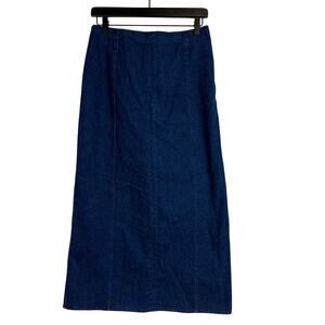 S2.Square Selvedge Denim Maxi Long Skirt Womens - L